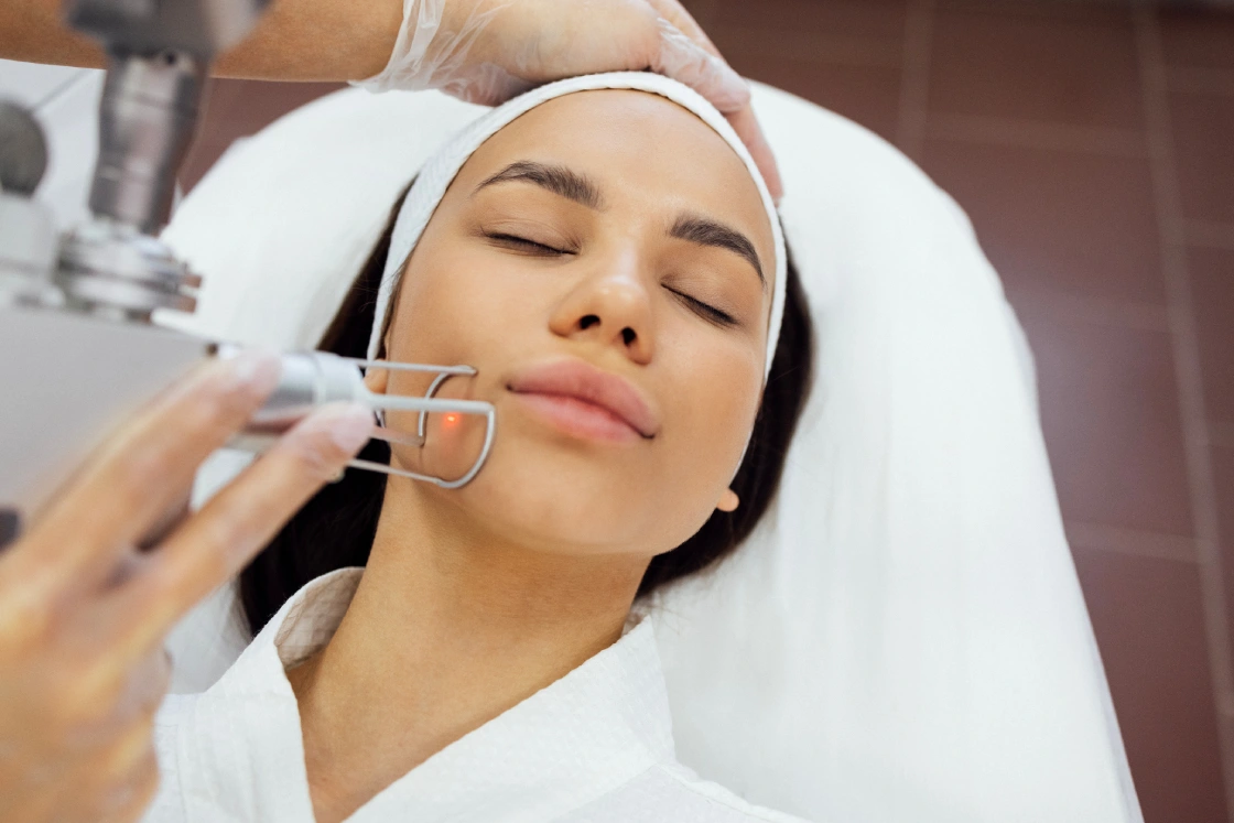 Woman receiving CO2 Laser Resurfacing Treatment